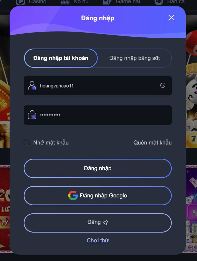 Cách Đăng Nhập S666 Đơn Giản Dễ Dàng Cho Người Mới 5 Bước 3: Cung cấp thông tin Login